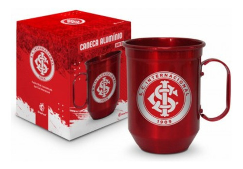 Caneca Aluminio Inter 600ml Times Brasfoot Cerveja Cor Vermelho