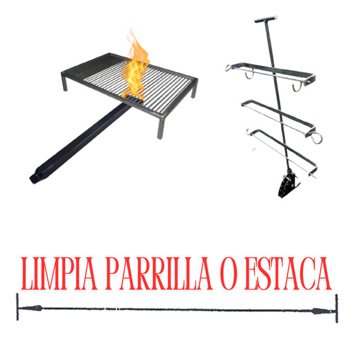 Mechero Para Estaca Asador Cruz A Gas Llama 1 Metro