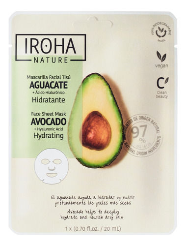 Mascarilla Facial Hidratante Palta De Iroha Nature