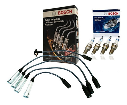  Kit Cabos E Velas Bosch Gol Bolinha G2 1.6 1.8 8v 1994 1995 1996 1 Bico Sp4 050