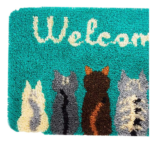 Cat Latch Hook Rug Kit Rug Making Crochet Carpet Manta Kit