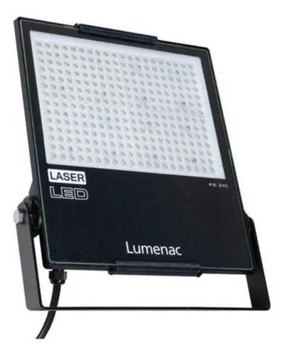 Proyector Reflector Laser Led 160w Ip65 Exterior Lumenac Carcasa Negro Luz Blanco Neutro 4000k