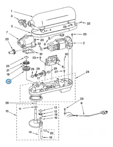 Engranaje Batidora Kitchenaid W11086780 Producto Original