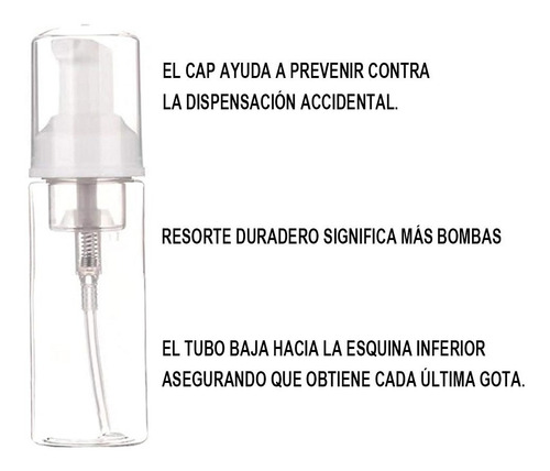 20 Botellas De Bomba De Jabón Dispensador De Espuma De 50 Ml
