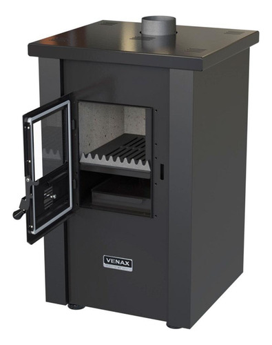 Calefator A Lenha Vulcano Dupla Combustão Preto Fosco 24505