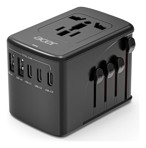Adaptador De Enchufe De Viaje Acer Universal Con 5 Puertos U
