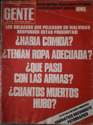 Revista Gente 884 82 Guerra Malvinas Bahía Agradable Bignone