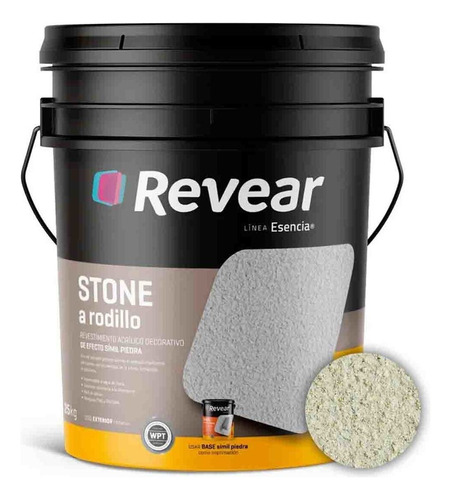 Revestimiento Acrilico Texturado Stone A Rodillo Revear 25kg Color Arena