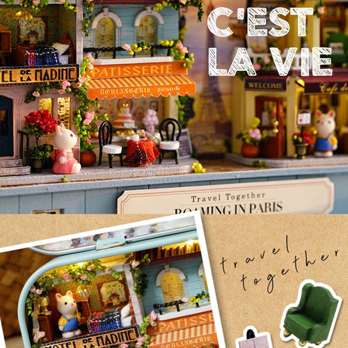 Diy Ensamblado Caja Teatro Casa De Muñecas Kit 3d Miniatura