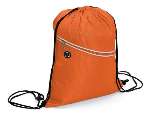 Bolsa Mochila Sacola Impermeável C/ Entrada P/ Fone Academia Cor Laranja Desenho do tecido Liso