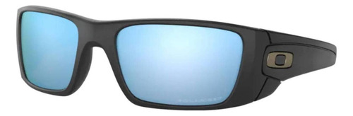 Óculos de sol polarizados Oakley Fuel Cell Standard armação de o matter cor matte black, lente deep water de plutonite prizm, haste matte black de o matter - OO9096