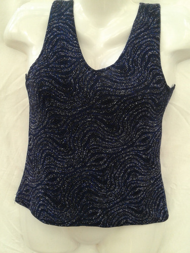 Hermosa Musculosa Con  Mucho Brillo En Bello Azul Talle S/m