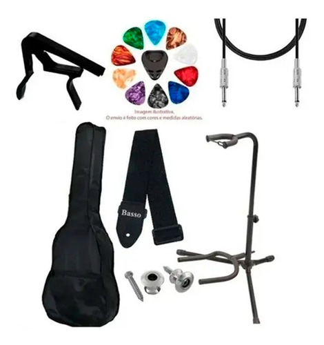 Kit Acessórios Para Violão Com Capa