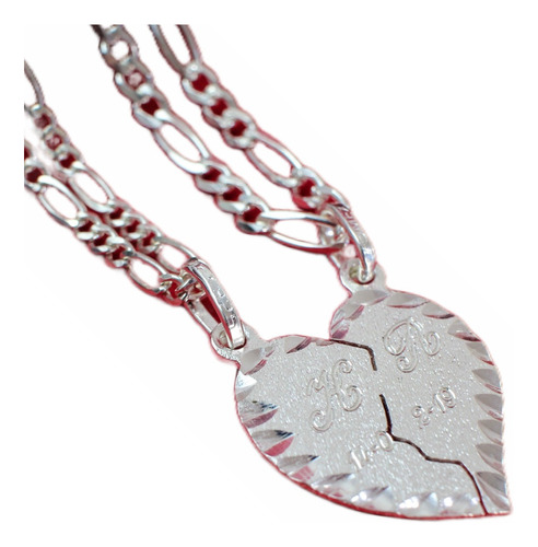 Collares Para Parejas Con Dije Corazon Plata Duodeluxejoyas®