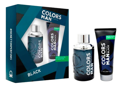 Set Perfume Benetton Colors Man Black Edt 100ml + Gel 75ml