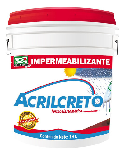 Impermeabilizante Acrilico Acrilcreto Blanco 3 Años 19lt.