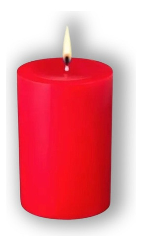 3 Velas Cirio Liso Velón Color Rojo Aromatico Y Decorativo