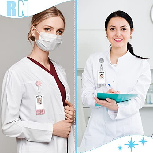 4 Pcs Porta Tarjetas Rn Con Brillo Para Enfermeras - Regalo