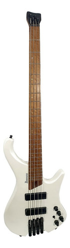 Contrabajo de 4 cuerdas Ibanez Ehb-1000 Pw con bolsa, acabado corporal mate, color PWM: blanco perla, guía para la mano derecha, guía para la mano derecha