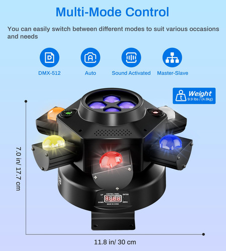 Luces Led Eytse Moving Head, 150 W, Rgb, 4 En 1, 6 Brazos