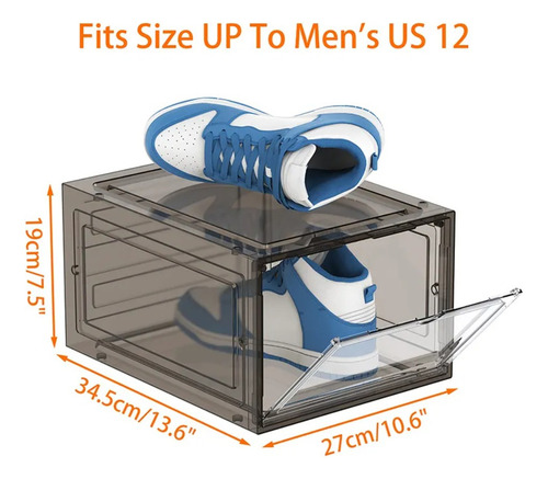 Zapatos Apilables Resee Estantes Plasticos Transparentes 6 Piezas Gris De Abs