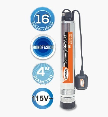 Bomba Sumergible De Cisterna 1/2 Hp Evans Flotador Ssx1me05