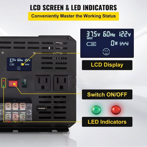 Inversor Onda Sinusoidal Modificada 5000w Dc 12v A Ac 120v