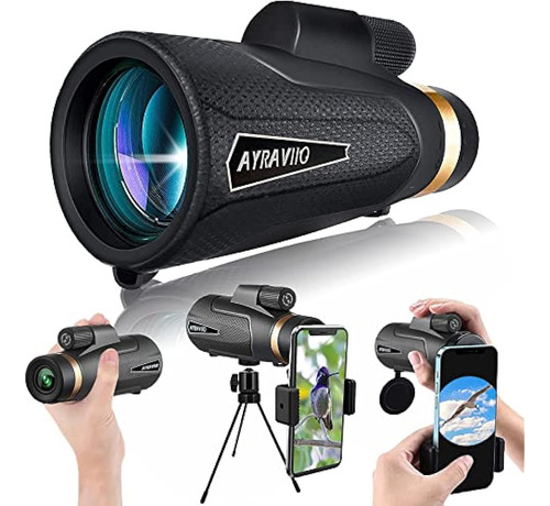 Telescopio Monocular Ayraviio 12×60 Con Soporte Para Smartph