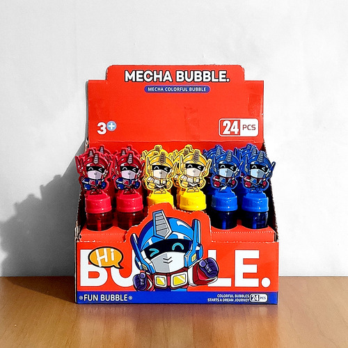 Caixa 24 Bolha De Sabão Robozinho Festa Atacado Lembrancinha