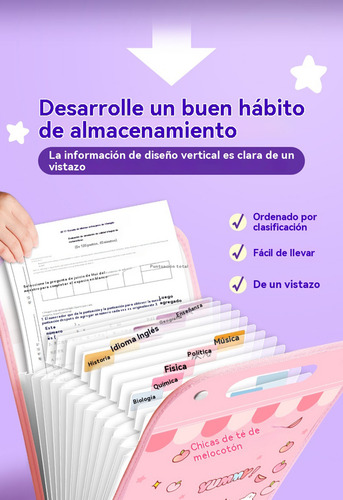 Carpeta Portátil Para Estudiantesdegrancapacidad De Papel A4