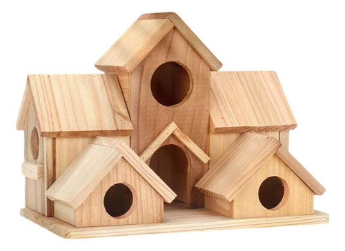 Casa Para Pájaros Para Exterior, Rústica, De Madera,