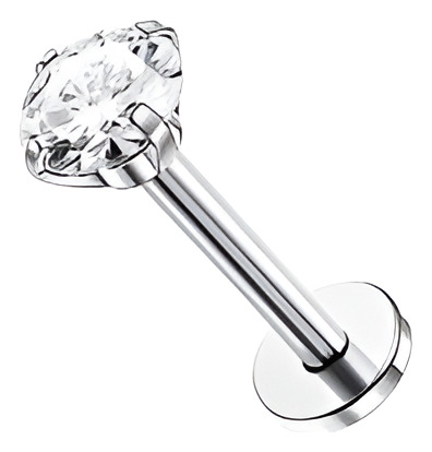 Piercing Cristal Engarzado Push Pin Titanio Labret Helix 3mm