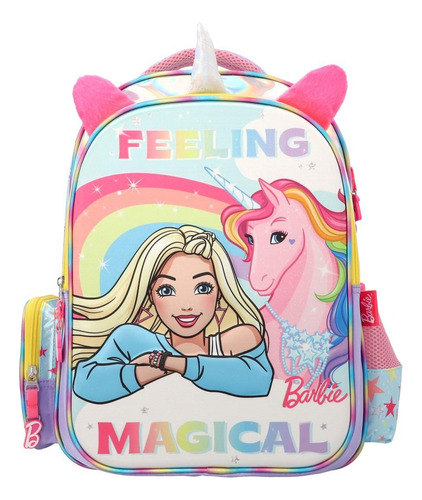 Mochila Yadatex Primaria Barbie Brb049-bp141a Color Lila Diseño De La Tela Lisa