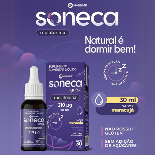 Melatonina Gotas 0,21mg P Dose Rápida Absorção Maracuja 30ml
