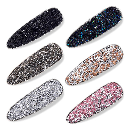 6 Pinzas Para El Cabello Con Diamantes De Imitación, Pasador