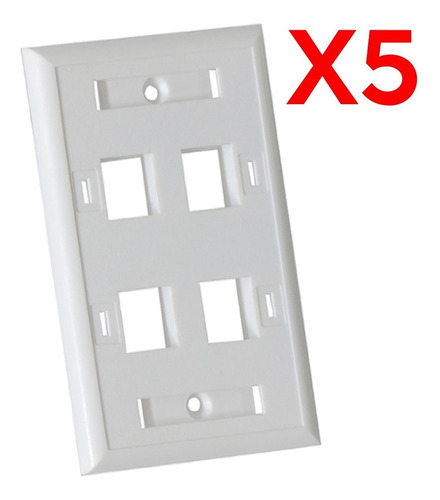 Face Plate Tapa Placa Rj45yrj11 4 Puerto Jackkeystone Kit5pz