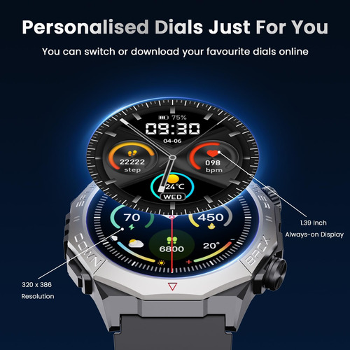 Reloj Inteligente Cillso Military S10 De 1,39 Pulgadas Con Frecuencia Cardíaca Ip68 Android