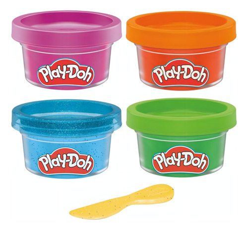 Playdoh - Mini Packs De Colores (x 4) - Hasbro Color Naranja-rosa-verde-celeste Brillante