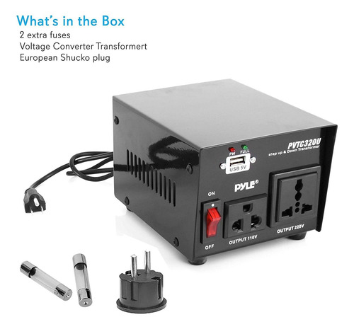 Convertidor De Voltaje Pyle, 110v A 220v / 220v A 110v, 500w