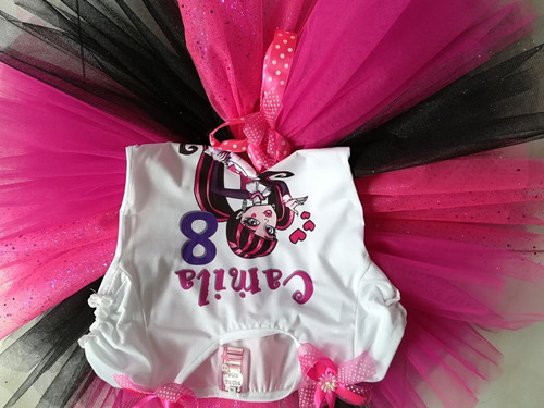 Conjunto Tutu Con Nombre Niña Pony Monster High Valiente