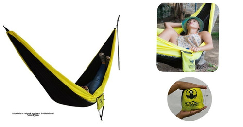 Hamaca Individual Monkey Bed Negro - Amarillo Ecology