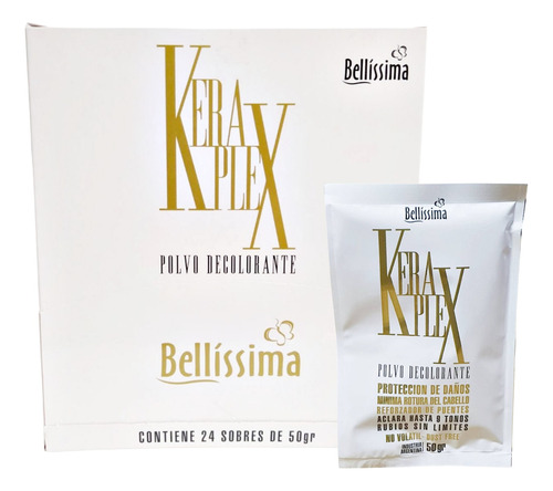 Polvo Decolorante Keraplex Bellissima X 24 Sobres De 50 Gr