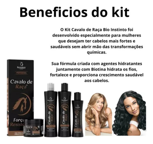 Kit Cavalo De Raça 4 Itens Bio Instinto - 3 Unidades