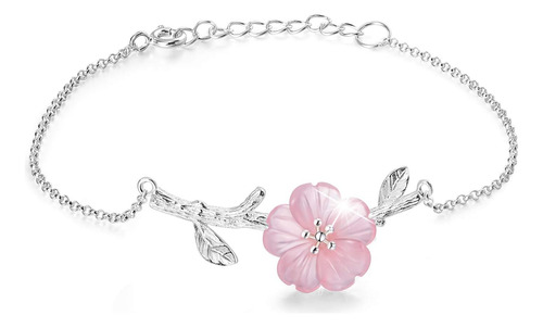 Lotus Fun S925 Pulsera De Plata Esterlina Flor De Cristal Si