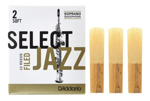 3 Palhetas Select Jazz Filed Soft - Sax Soprano 2,0