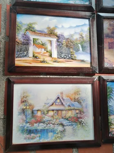 Cuadro Impreso Litografía Tema Paisajes Variado (Usado)