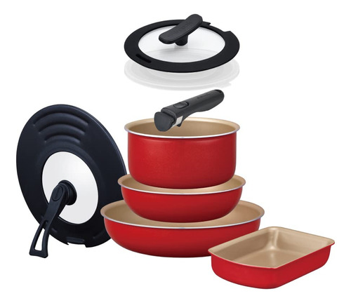 Evercook Frying Pan Set, 8-piece Set, Set With Mini Handle .