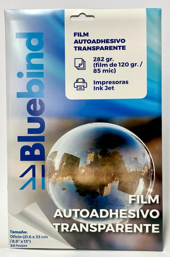 Papel Adhesivo Transparente Film 20 Hojas Oficio Inkjet