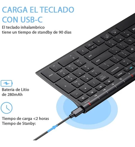 Teclado bluetooth recargable sale