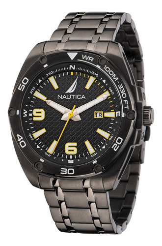 Reloj Nautica Tin Can Bay Modelo: Naptcf204 Color De La Correa Negro Color Del Fondo Negro